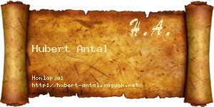 Hubert Antal névjegykártya